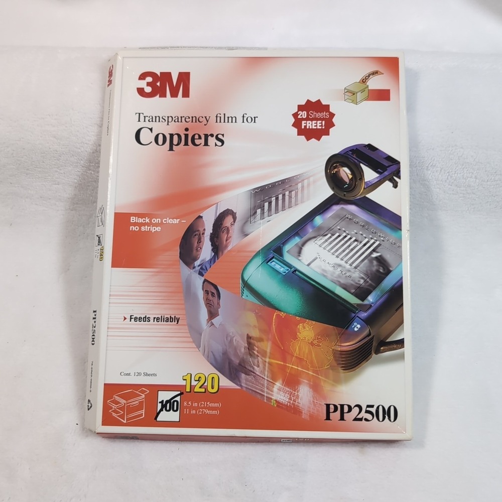 3M Transparency Film for Copiers 100 Sheets Plus‎ 20 Sheets NOS PP2500 New Open